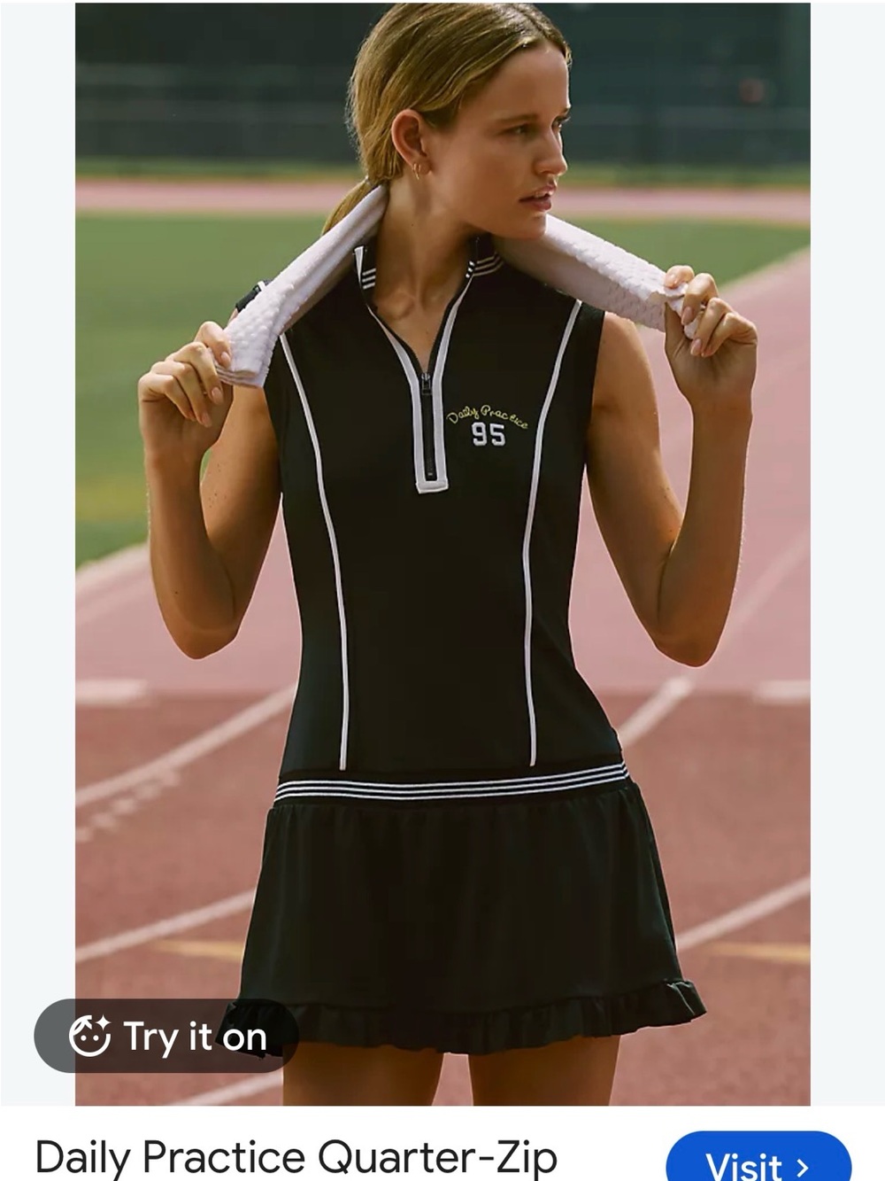 Daily Practice Quarter-Zip Sleeveless Tank in Black